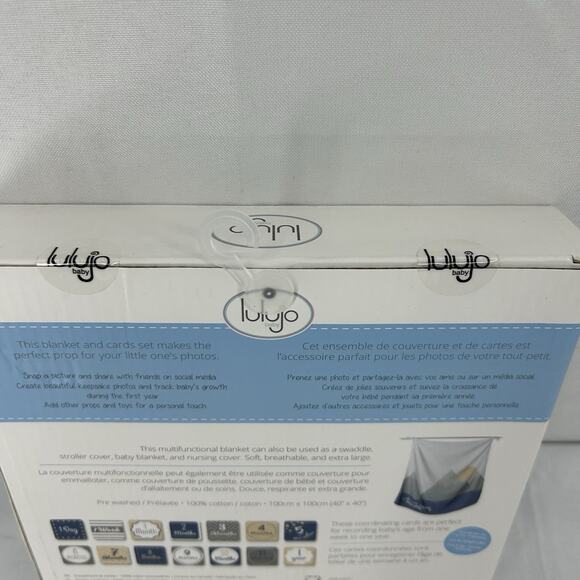 Lulujo Baby Cotton Muslin Blanket I Will Move Mountains Throw Boy Monthly Count - Picture 4 of 6